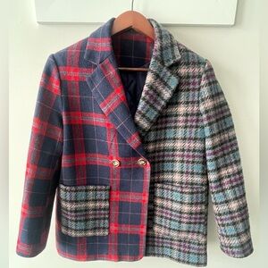 PINK Victoria's Secret Plaid light Coat - Red and Blue